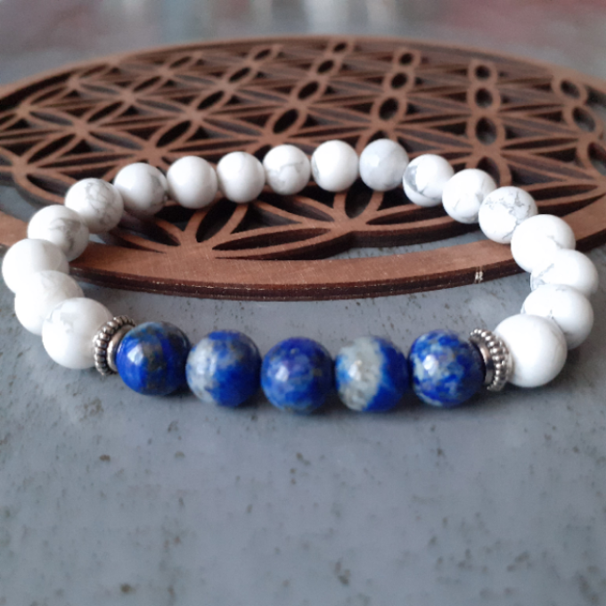 Bracelet Howlite et Lapis Lazulli