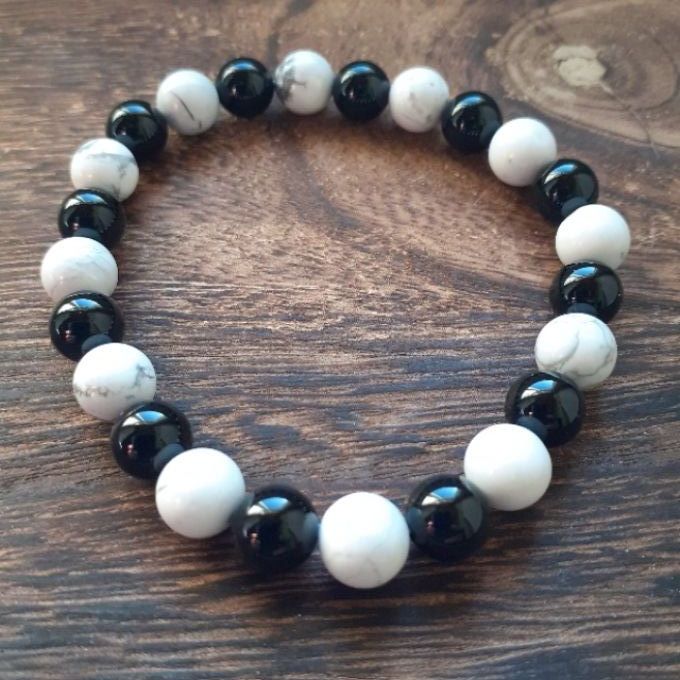 Bracelet Howlite et Onyx 