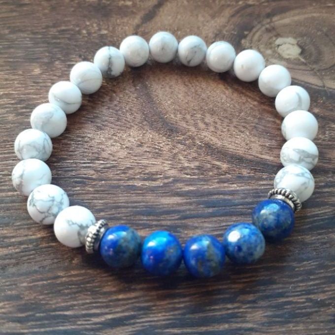 Bracelet Howlite et Lapis Lazulli